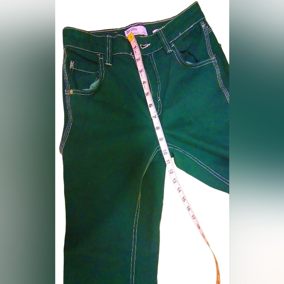 Bershka Straight Leg Cargo Women Jeans Dark Forest Size 00 - Picture 7 of 10